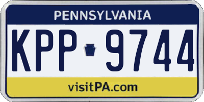 PA license plate KPP9744