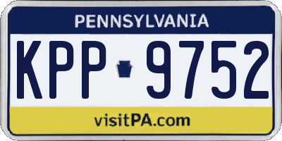 PA license plate KPP9752