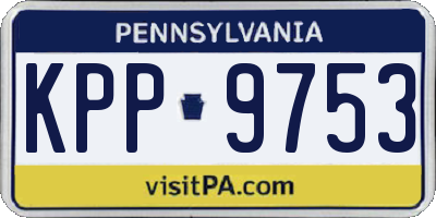 PA license plate KPP9753
