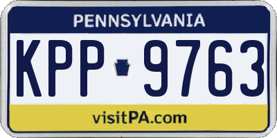 PA license plate KPP9763