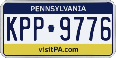 PA license plate KPP9776