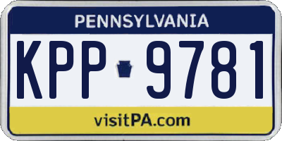 PA license plate KPP9781