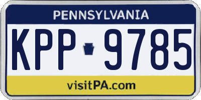 PA license plate KPP9785