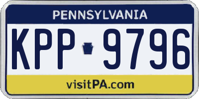 PA license plate KPP9796