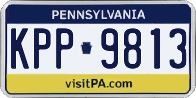 PA license plate KPP9813