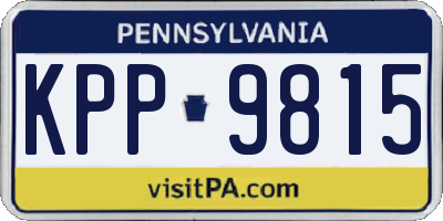 PA license plate KPP9815