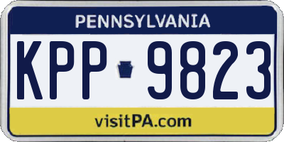 PA license plate KPP9823