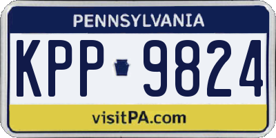 PA license plate KPP9824