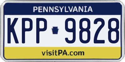 PA license plate KPP9828