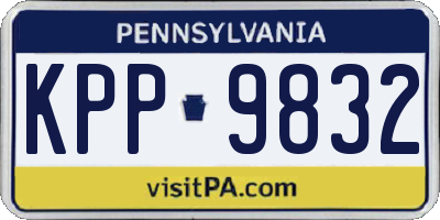 PA license plate KPP9832