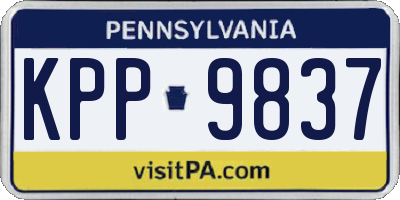 PA license plate KPP9837