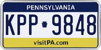 PA license plate KPP9848