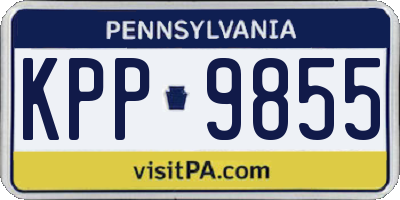 PA license plate KPP9855