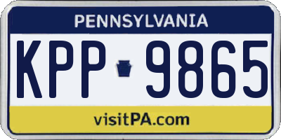 PA license plate KPP9865