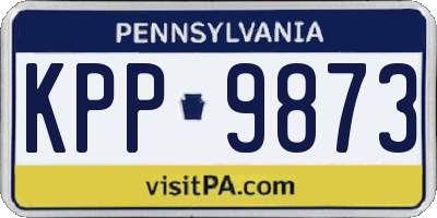 PA license plate KPP9873