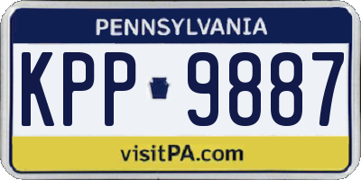 PA license plate KPP9887
