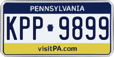 PA license plate KPP9899