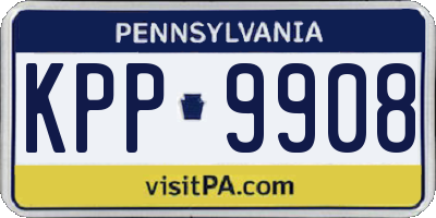 PA license plate KPP9908