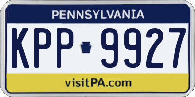 PA license plate KPP9927