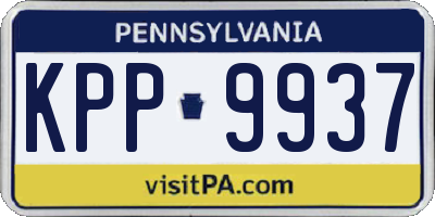 PA license plate KPP9937