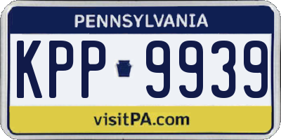 PA license plate KPP9939