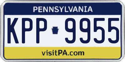 PA license plate KPP9955