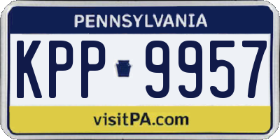 PA license plate KPP9957