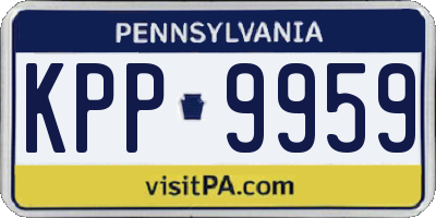 PA license plate KPP9959