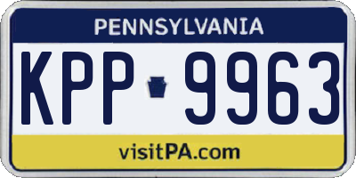 PA license plate KPP9963