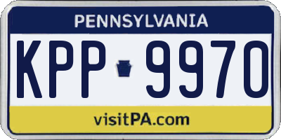 PA license plate KPP9970