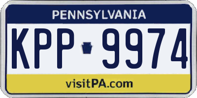 PA license plate KPP9974