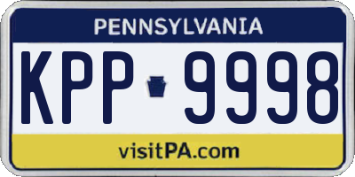 PA license plate KPP9998
