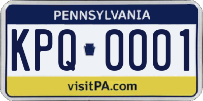 PA license plate KPQ0001
