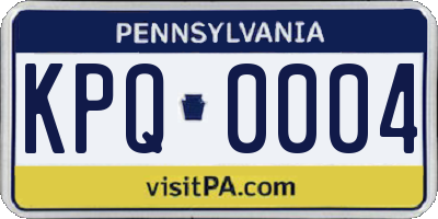 PA license plate KPQ0004
