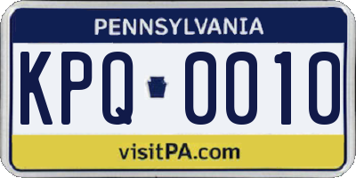 PA license plate KPQ0010