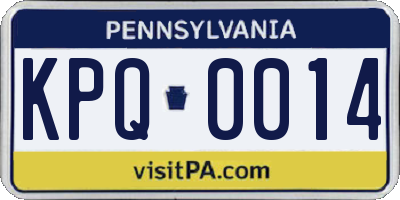 PA license plate KPQ0014