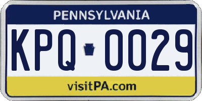 PA license plate KPQ0029
