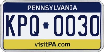 PA license plate KPQ0030
