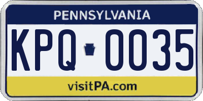 PA license plate KPQ0035