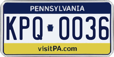 PA license plate KPQ0036
