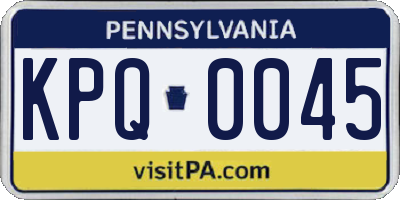 PA license plate KPQ0045