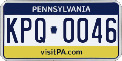 PA license plate KPQ0046