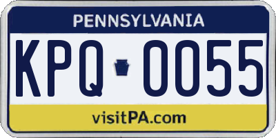 PA license plate KPQ0055