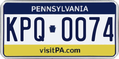 PA license plate KPQ0074