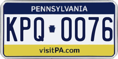 PA license plate KPQ0076