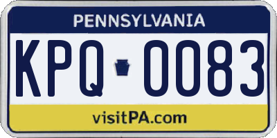 PA license plate KPQ0083