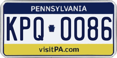 PA license plate KPQ0086