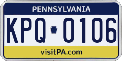 PA license plate KPQ0106