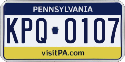 PA license plate KPQ0107