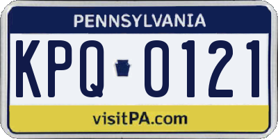 PA license plate KPQ0121